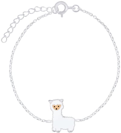 Joy|S - Zilveren Alpaca lama armband - 14 cm + 3 cm - voor kinderen