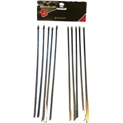 Set van 10 roestvrijstalen motorklemmen voor thermische uitlaatstrip Brazoline 300 mm