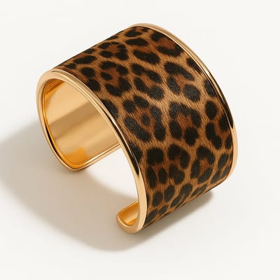 Sorprese Armband - Luxe Cuff Armband met Panterprint - Goudkleurig - Armband Dames - Cadeauverpakking - Model U