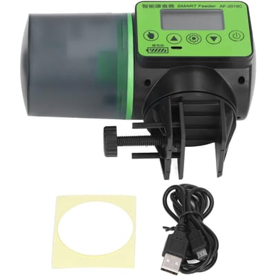 Automatische Visvoeder Timing Oplaadbaar Stil Veilig Vis Aquarium Voer Dispenser voor Aquarium 200ml black