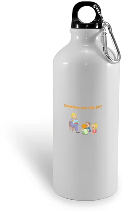 Hacebo® - dankbaar voor mijn juf waterfles - Juf - leraressen - verjaardag - cadeautje voor juf - juf artikelen - kado - geschenk - gift - verjaardagscadeau - juffendag - water fles - 400ML