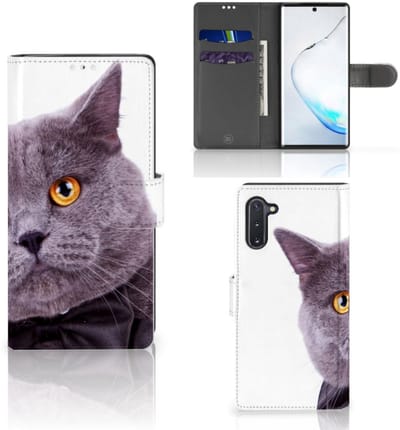 Samsung Galaxy Note 10 Telefoonhoesje met Pasjes Kat