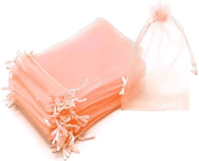 Fako Bijoux - 20 Organza Zakjes - 10x15cm - Feestzakjes - Snoepzakjes - Cadeauzakjes - Uitdeelzakjes - Sieradenzakjes - Zalmroze - 10x15 cm - 20 Stuks