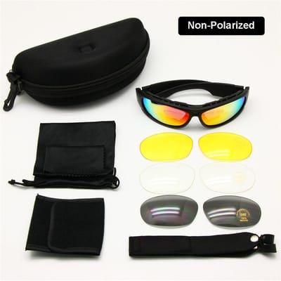 C6 Tactische Zonnebril voor Mannen Outdoor Sport met 4 Lens Kit Rx Inzet Combat Oorlogspel Bril