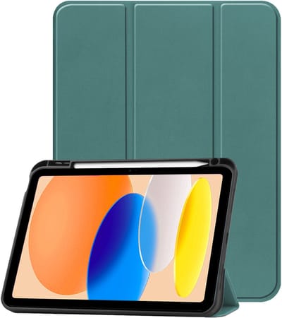 Hoesje - Geschikt voor Apple iPad A16/A18 (2025/2026) - 11 inch (11e & 12e generatie) - Dun & Stevig - Trifold Bookcase - Hard Cover Case - Met Uitsparing Geschikt voor Apple Pencil - Hardcover Book - Tablet Hoes - Donkergroen