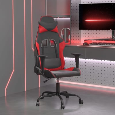 vidaXL - Gamestoel - kunstleer - zwart - en - rood