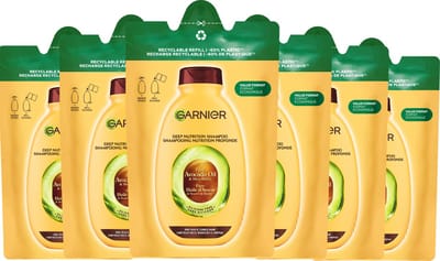 Garnier Loving Blends Avocado Olie & Shea Boter Shampoo Refill - Intens Voedend - Voor Zeer Droog, Golvend of Krullend Haar - Hervulbaar - Navul verpakking - 6x250ml