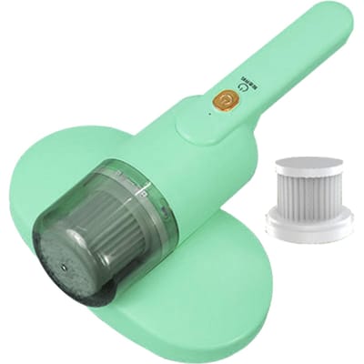 Bedmijtenverwijderaar Dubbel kloppen Handheld UV Matras Stofzuiger met Filter voor Thuis Slaapkamer Groen groen