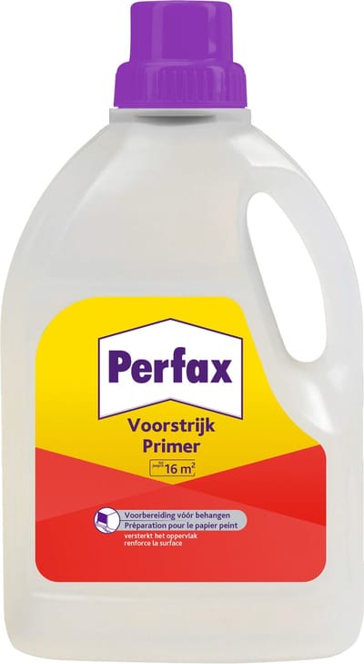 Perfax Voorstrijk Primer 1L | Voorbereiding voor Perfect Behangresultaat | Verbetert Hechting en Egaliseert Ondergrond | Geschikt voor 17m2 | Eenvoudig aan te Brengen.