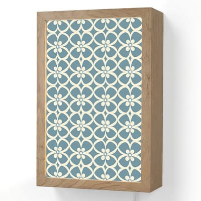 Wandlamp 20x30 cm - Oplaadbaar - Patroon - Symmetrisch - Blauw - Wandlampen binnen woonkamer - Slaapkamer lamp met kabel - Decoratieve nachtlamp - Vloerlamp snoer
