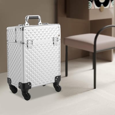Verrijdbare Trolley voor Make-up Artiesten en Beauty Professionals met Uitschuifbare Stang