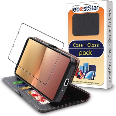 ebestStar - Hoes geschikt voor Sony Xperia 10 V, Wallet Etui, Book case hoesje, Zwart + Gehard Glas