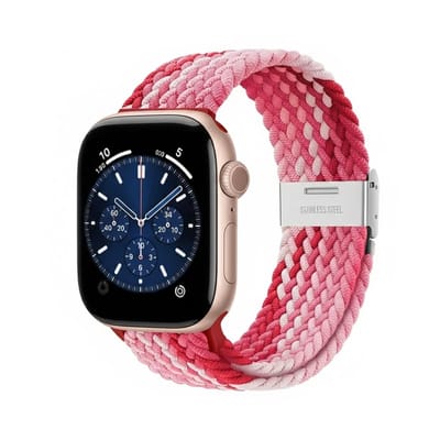 Gemengde kleur nylon horlogebandje geschikt voor Apple Watch dames en heren 42mm (serie 1 / 2 / 3) / 44 mm / 45 mm / 46 mm (serie 10 / 11) / 49 mm (Ultra / Ultra 2), elastisch gevlochten smartwatch bandje zonder gesp, stretch vervangend bandje