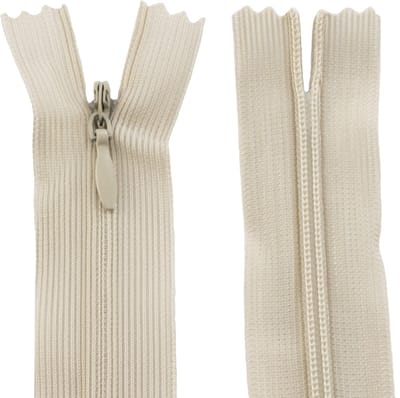 - C61849 - Set met 10 onzichtbare ritsen van 60 cm Niet te splitsen - ritssluiting met behuizing - Kleur licht beige - leerwaren Jeans Broeken Jurk Rok Schuif kledingstuk naaien