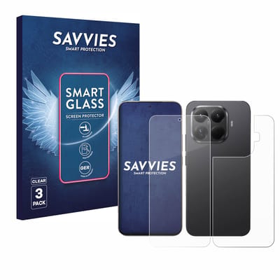 3 Stuks Savvies Screenprotector - geschikt voor Xiaomi 15T Pro (Voor+Achter) - beschermfolie glas transparant