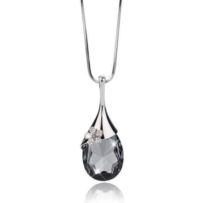 Delicate Bloem Kristal Lange Ketting Temperament Vrouwen Waterdruppel Hanger Trui Kettingen Jurk Accessoires