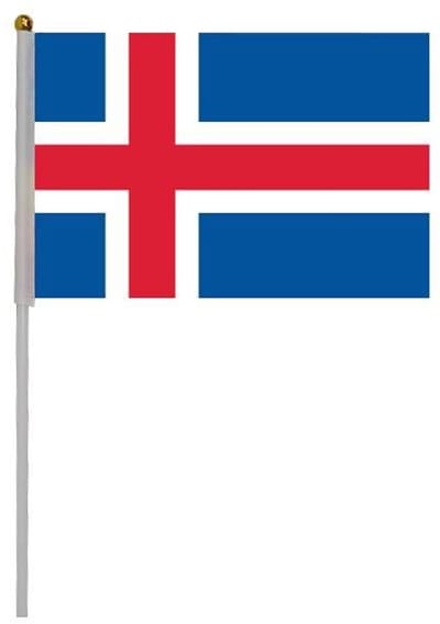 Vlaggenlijn IJsland - Nationale Feestdagen - Feestelijke Decoratie - 20 Stuks - 14 x 21 cm - Blauw Wit
