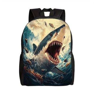 Haaien Bek Rugzak | Haai Rugzak | Witte Haai Rugzak | Gave Rugzak | Dieren Rugzak | Rugzak Meisjes | Rugzak Jongens | Mooie rugzakken met haaienbek | 15 - 20 liter | Kinder Rugzak
