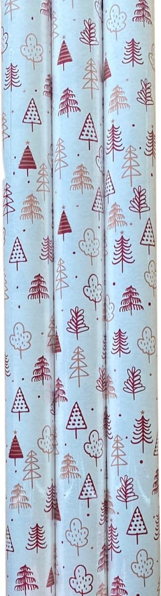 FESTIVE GIFTS Inpakpapier - Cadeaupapier - 200 x 70cm - 3 rollen - Kerst - Luxe Cadeauverpakking - Kleurrijk