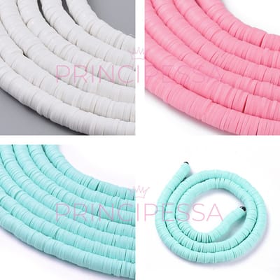 Katsuki kralen – Wit, Roze en Turquoise – Unieke mix van ongeveer 1.150 kralen – Polymeer klei – 6mm kralen – Zelf sieraden maken – DIY