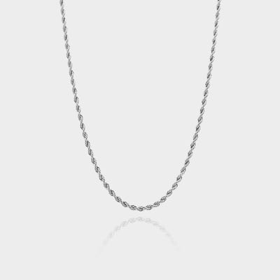 Rope Ketting 3 mm - Zilveren Schakelketting - 60 cm lang - Ketting Heren - Olympus Jewelry