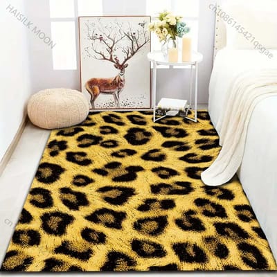1 ST Wild Luipaardprint Tapijt voor Woonkamer Slaapkamer Bank Deurmat Decor Bank Gebiedskleed Antislip Vloermat Grote Maat 70x100cm (28x39in)