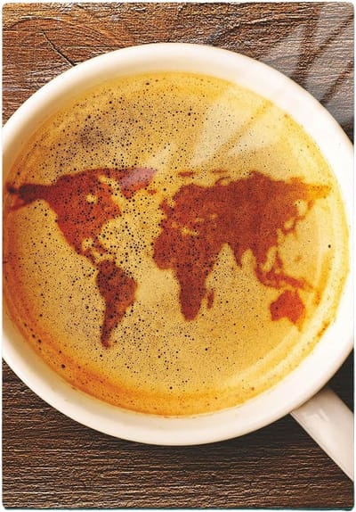 Glazen Kookplaat Beschermer - Snijplank Werkblad - Keuken Beschermen - Hittebestendig Gehard Glas - 35 x 52 cm - Koffie