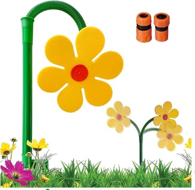 Crazy Daisy Sprinkler, Tuinplezier, 360° Draaibare Bloemensproeier, Ideaal voor Gazon- en Buitenbesproeiing, Dansende Madeliefjessproeier met 1/2 Inch Adapter