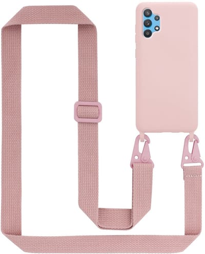Cadorabo Mobiele telefoon ketting geschikt voor Samsung Galaxy A32 4G in LIQUID ROZE - Silicone beschermhoes met lengte verstelbare koord riem