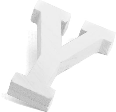 ARTYFETES - Kleine witte houten letter y 5 cm huwelijksdecoratie