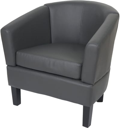 Loungefauteuil MCW-O17, fauteuil, clubfauteuil, cocktailfauteuil, MVG-gecertificeerd kunstleer ~ grijs