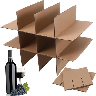 Dailygoods- Scheidingswanden 5 Stuks - Kartonnen Verpakking - Glazen Inzetstukken - Verhuisdozen - Opslag - Flexibel Ontwerp 38 x 28 x 0,5 cm