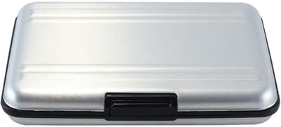 Dailygoods- Geheugenkaart Houder - Draagbare Card Case - Waterdichte/Schokbestendige Aluminium Beschermhoes - 8 Slots - Compact/Zilvergrijs Ontwerp - Lichtgewicht - Sd-kaartdoos
