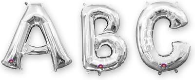 AMSCAN - Grote zilverkleurige aluminium letter ballon - Zilver / Grijs
