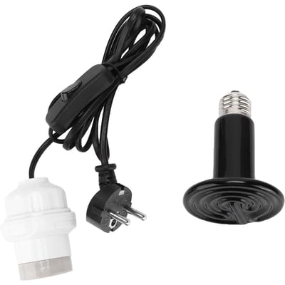 E27 Verwarmingslamp Houder met Infrarood Keramische Warmte Afgevende Lamp voor Reptielen Amfibieën 100W