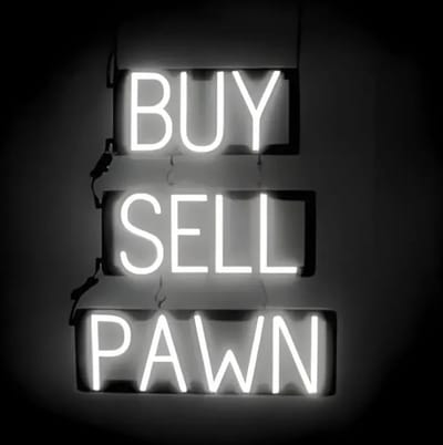 BUY SELL PAWN - Lichtreclame Neon LED bord verlicht | SpellBrite | 49 x 60 cm | 6 Dimstanden - 8 Lichtanimaties | Reclamebord neon verlichting