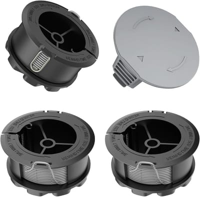 Set van 3 Vervangende Grastrimmer Draadspoelen voor Bosch, Diameter 1.65 mm, 6.1 m, Inclusief Spoelcover, Tuinaccessoires, Grasmaaier Onderdelen, Tuinonderhoud