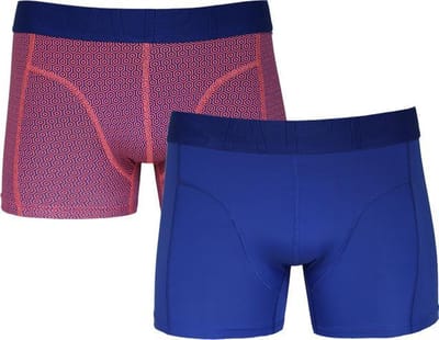 Sapph Boxershort Heren - Tyler - Microvezel - 2pack - Geometric Oranje/Blauw - S