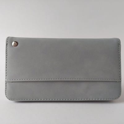 PORTEMONNEE Michelle - licht blauw licht grijs achtig - zeer ruim - 5 vakjes - chique