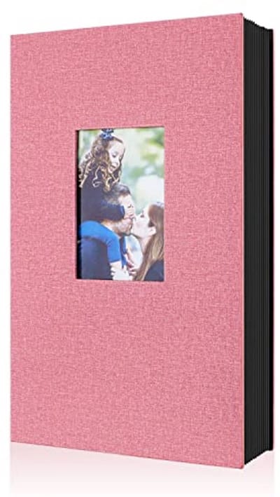 Dailygoods- Fotoalbum 10x15 - 300 vakjes - Linnen - Waterdicht - Duurzaam - Versterkt ontwerp - Transparante binnenkant - Fotoboek