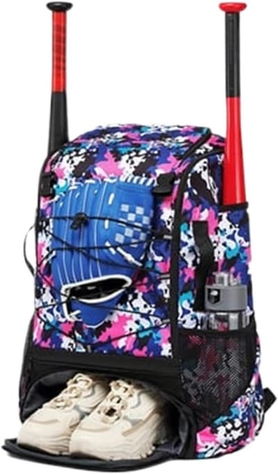 Sportuitrusting Tas - Sportrugzak - Sporten - Speciaal Schoenenvak - 54 x 36 x 23 cm - Camouflage Roze