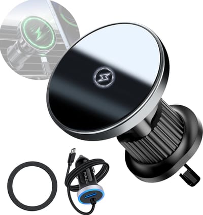 Phreeze CH77W - Auto Telefoonhouder - Telefoonhouders Auto Magnetisch - Draadloze Autolader - Geschikt voor MagSafe Autohouder - Telefoonhouder Auto Ventilatie