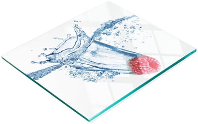 Multifunctionele decoratieve snijplank voor de keuken, gehard glas, frambooskleur, 60x52 cm