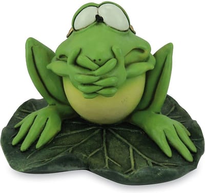 Dierenbeeldje kikker freddy de zwijger - hoogte 10 cm -groene kikker - kikkerbeeld -SPORT BEELD