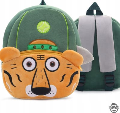 BoefieBoef Cartoon Tennis Tijger Kinderrugzak 0-5 – Stoere 3D Sport Speelgoed Rugtas – Wasbaar & Ergonomisch – Peuter & Kleuter Backpack – Ideale Gymtas, Schooltas, Speelzaal & Knuffel tas – Cadeau Jongen en Meisje - Sportieve Avonturiers – groen