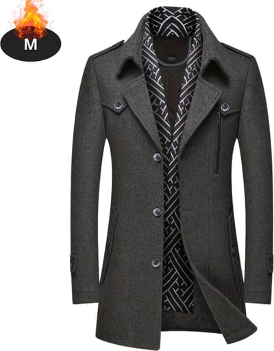 Livano Mantel Heren - Tussenmantel - Jas - Mantelpakje - Trenchcoat - Overjas - Overcoat - Winter - Grijs - M