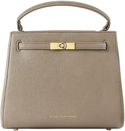 Victoria Hyde - "Victoria III" - Schoudertas - Handtas - Damestas - Dames Handtas-Schoudertas met Veel Vakken-Casual & Werkdag - Premium PU - Met Verstelbare Schouderband - 6 Handige Vakken - Nude- 28x23x11 cm