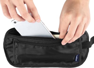 Secret Pocket - Reis Portemonnee - Heuptasje - Moneybelt - Hidden Pocket - Beschermhoes - Light Weight - Zwart