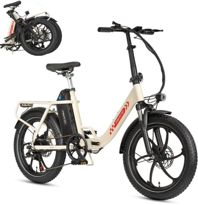 Maxtron MULE Elektrische Fiets – Opvouwbare E-bike – 20×3.0 Inch Banden – 48V 20Ah Accu – Actieradius tot 110 km – Mechanische Schijfremmen – Stadsfiets – Max. Belastbaar 120 kg – Wit