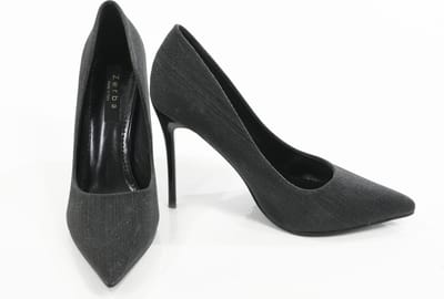 Zerba - Dames Pumps - Maat 40 - Zwart Leer -Enziano